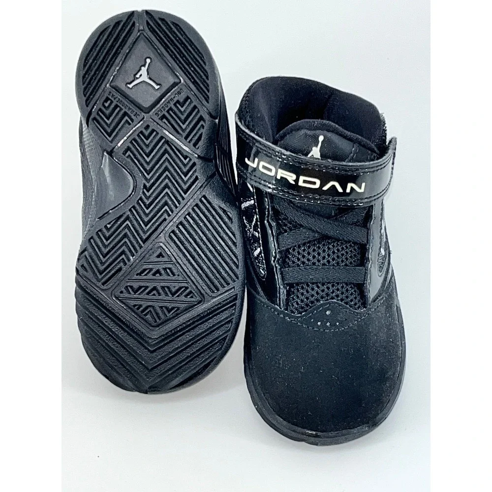 Open Box Jordan Flight Origin Sneakers Black HighTop Hook and Loop Toddler ‎ 6C